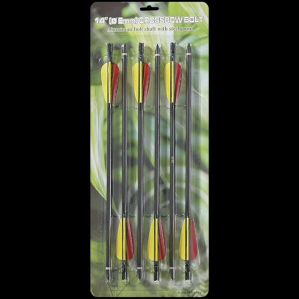 Man Kung 14 inch aluminium crossbow bolts 6-pack - Image 2