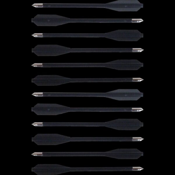 Man Kung 6.5 inch black plastic crossbow bolts 12-pack