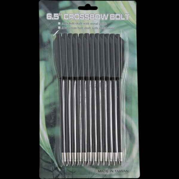 Man Kung 6.5 inch black plastic crossbow bolts 12-pack - Image 2
