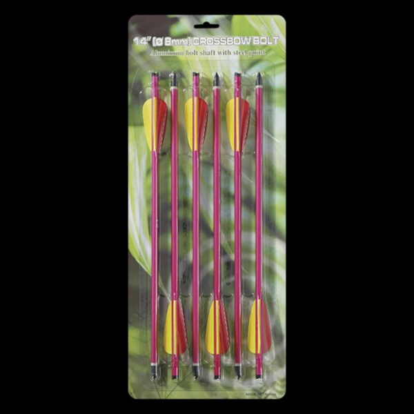 Man Kung 14 inch aluminium crossbow bolts red 6-pack (8mm)