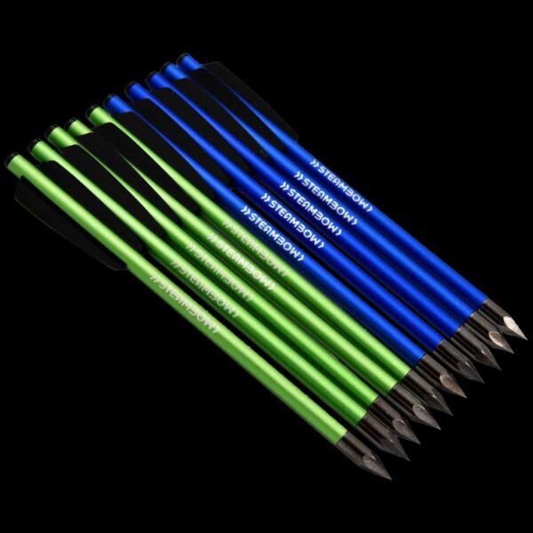 Steambow AR-Series Bodkin Arrows-Sport Edition, green/blue x 10