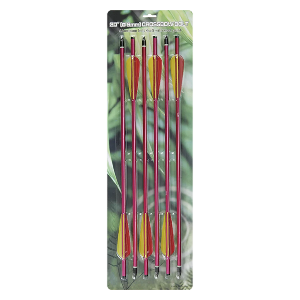 Man Kung 20 inch aluminium crossbow bolts red 6-pack (9mm)