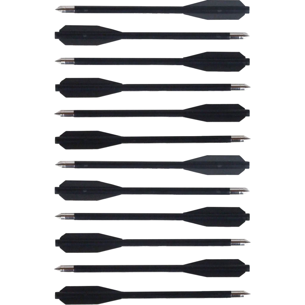 Man Kung 6.5 inch black plastic crossbow bolts 12-pack Black