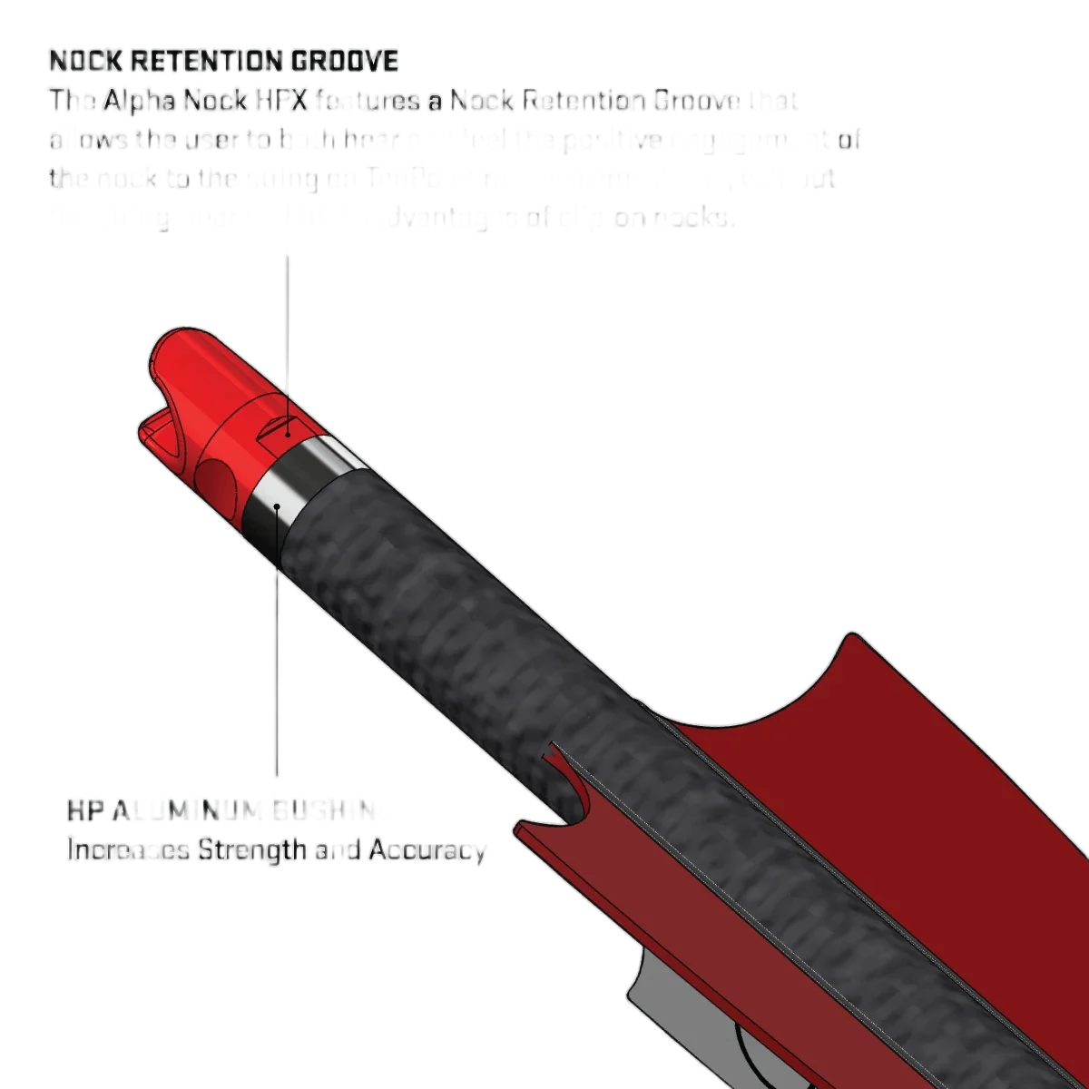 TenPoint CenterPunch HPX Carbon Arrows, 20", w/ Alpha-Nock HPX .001" - Image 3